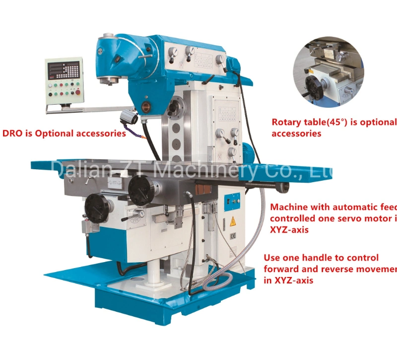 RAM (CNC) Universal Horizontal/Vertical Knee-type 360 degree Swivel Milling Machine XL6436 with Servo Motor & Rotary Table