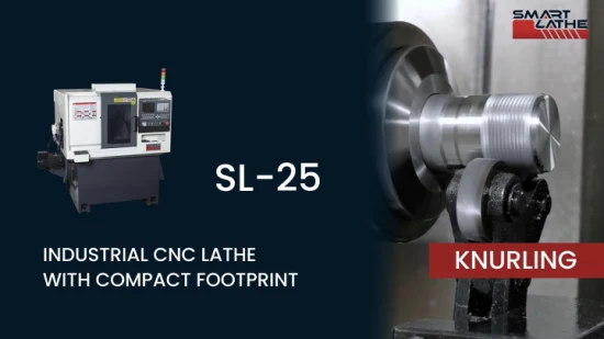 X 및 Z 축 이동이 더 큰 Syntec Control CNC 선반, 와셔, 볼트, 샤프트, 리벳, 스페이서, 슬리브용 경사 베드 CNC 선반(SL-25)